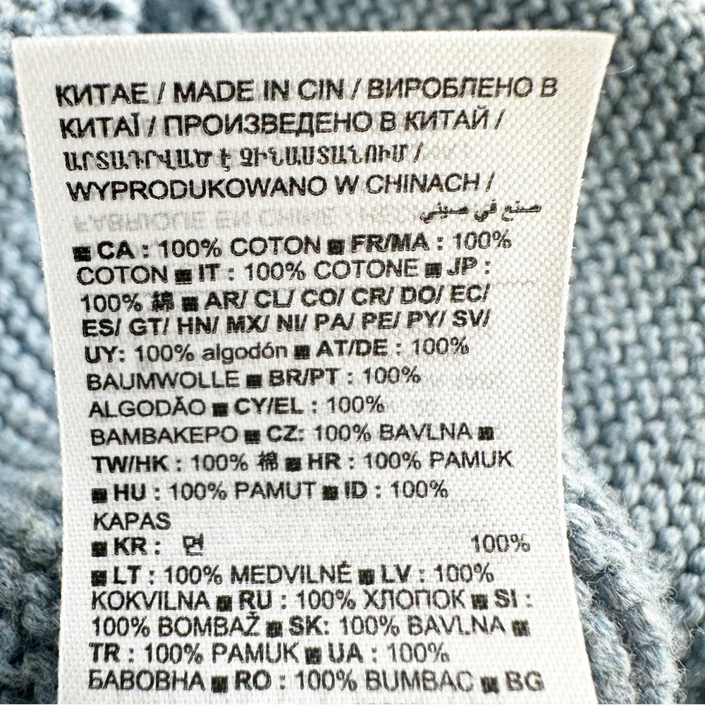 Baby Gap Baby Bear Garter Cardigan Light Indigo Blue Size 12-18 Months
